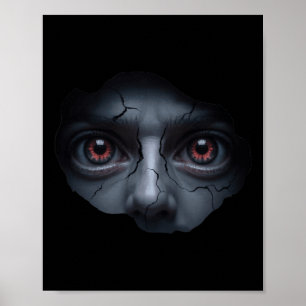 Poster Assustador da face - Engraçado Estômago Ilusão Hor