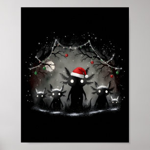 Poster Assustador Natal Gótico Axolote Estética Horror N