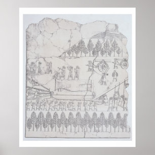 Poster Assyrians moving a Winged Bull on a Sledge, from '