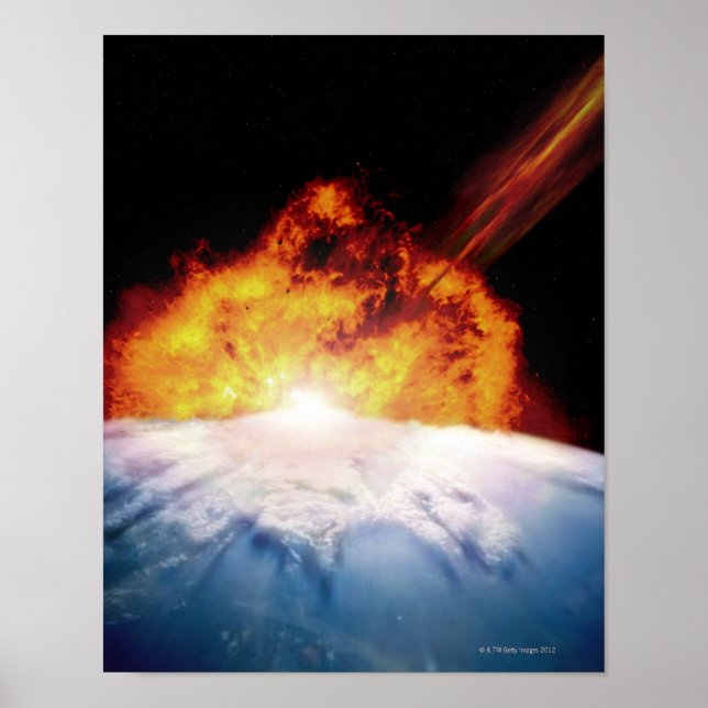Pôster Asteroide Colidindo com a Terra (Frente)