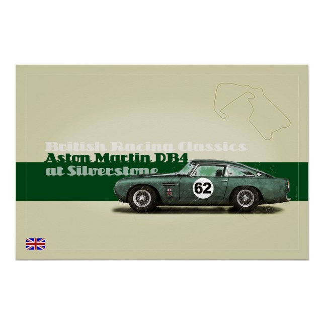 Pôster Aston Martin at Silverstone (Frente)