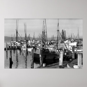 Poster Astoria, Oregon Waterfront View da Frota de Pesca
