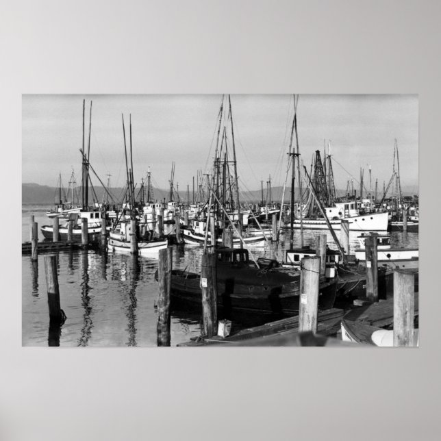 Poster Astoria, Oregon Waterfront View da Frota de Pesca (Frente)