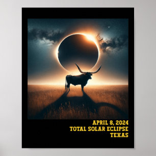 Poster Astro Comemorativo de 2024 Eclipse Solar Total do