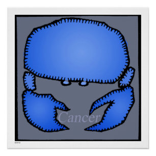 Pôster Astrologia Símbolo de Cancer Zodiac Aniversário 