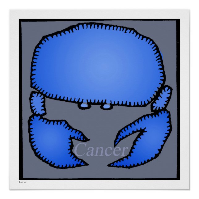 Pôster Astrologia Símbolo de Cancer Zodiac Aniversário 20 (Frente)
