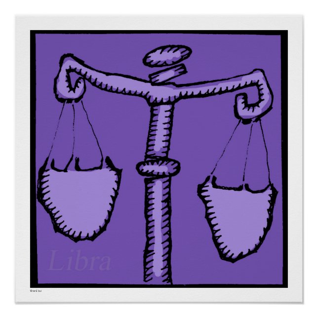 Pôster Astrologia Zodiac - Símbolo Libra Aniversário P 20 (Frente)