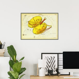 Pôster Astrologia Zodíaco Vintage Balança Constelação