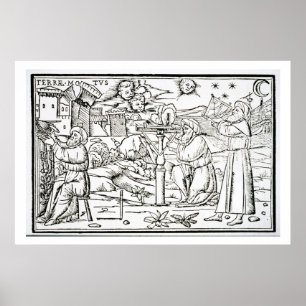 Pôster Astrólogo árabes, cópia de uma ilustração de