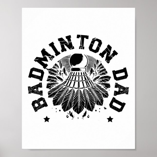 Poster Astronaut Badminton Player Shuttle  (Frente)