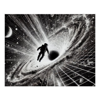 Pôster Astronaut im Strudel des Schwarzen Lochs – Dramati