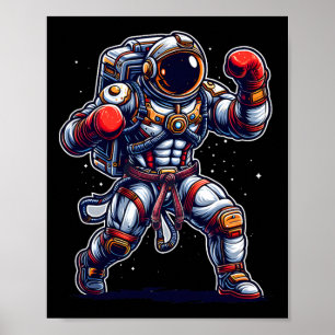 Poster Astronaut Muay Thai Boxe Karatê Kickboxing Marti
