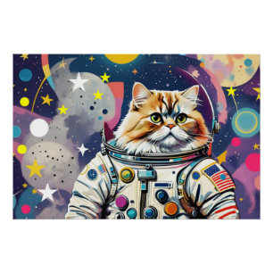 PÔSTER ASTRONAUT PERSIAN CAT 3