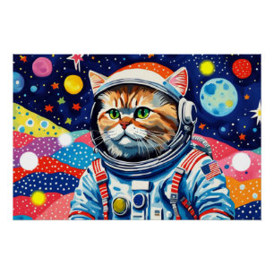 PÔSTER ASTRONAUT PERSIAN CAT 4