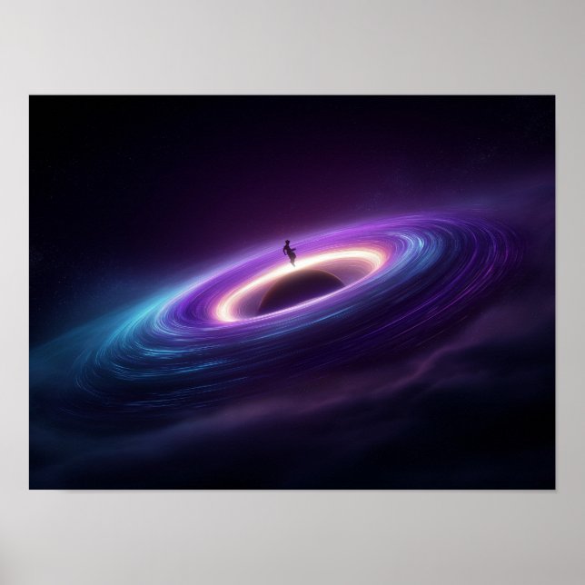 Poster Astronaut Silhouette on Black Hole Accretion Disk  (Frente)