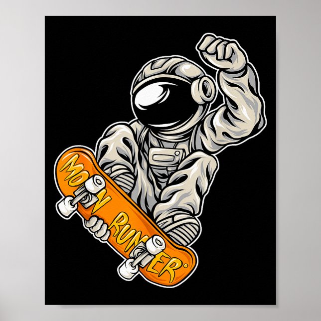 Poster Astronaut Skateboarder, Skateboarding Lover, Astro (Frente)