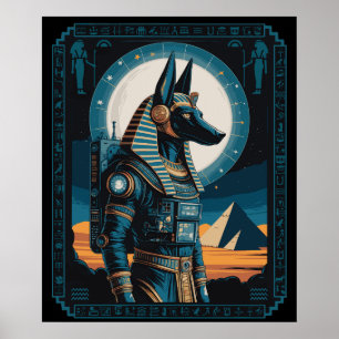 Poster Astronauta Anubis - Guardião Cósmico da Afterlif
