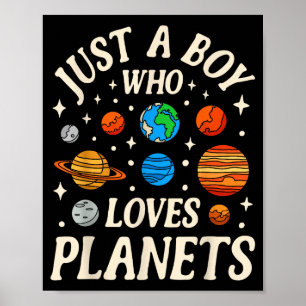 Poster Astronauta Apenas um Menino que Ama Planetas Siste
