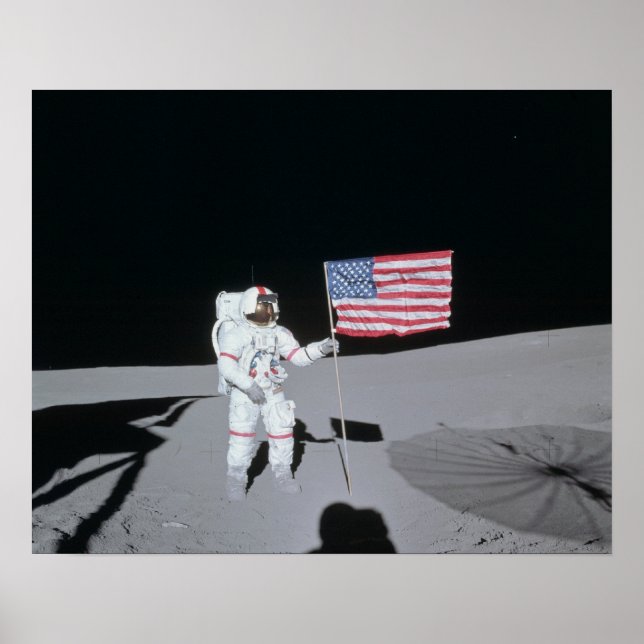 Poster Astronauta Apollo 14 na Lua (Frente)