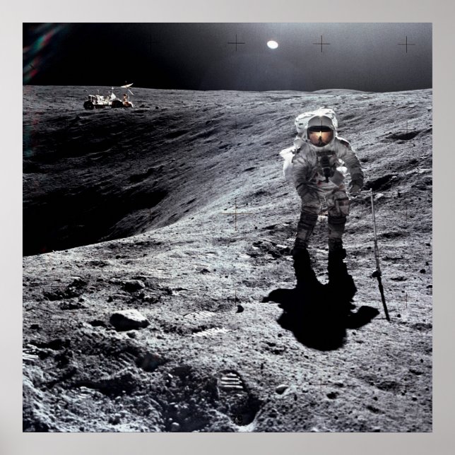 Poster Astronauta Apollo 16 na Lua (Frente)