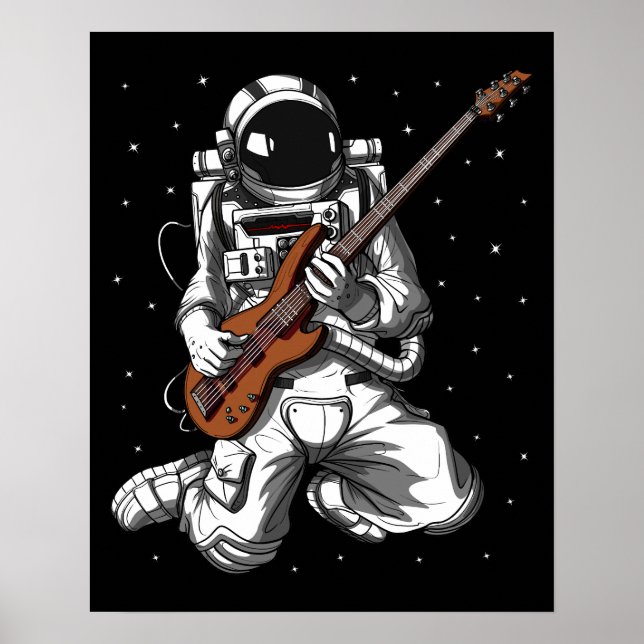 Poster Astronauta Bass Guitarista (Frente)