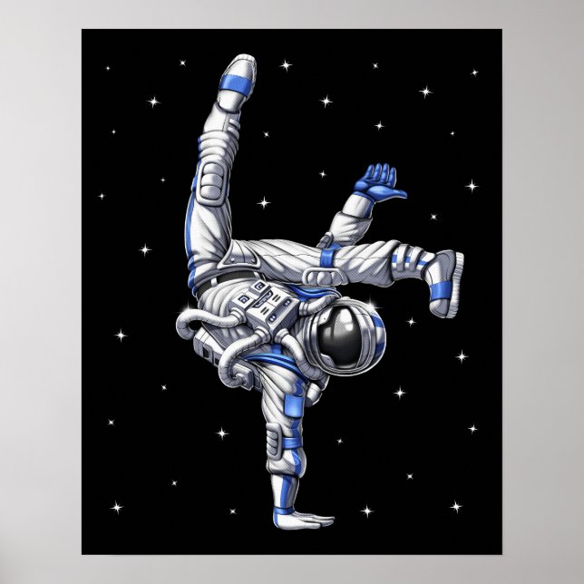 Poster Astronauta Capoeira Dancer (Frente)