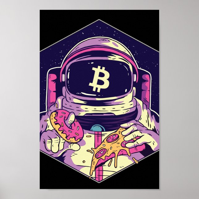 Poster Astronauta Cripto BITCOIN (Frente)