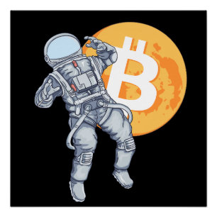 Pôster Astronauta Cripto-BITCOIN - À Lua