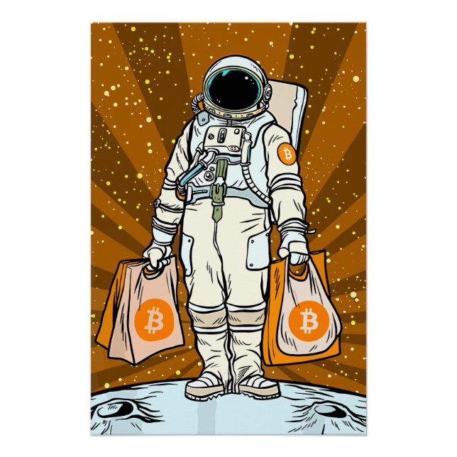 Pôster Astronauta Criptográfico BITCOIN-HODL (Frente)