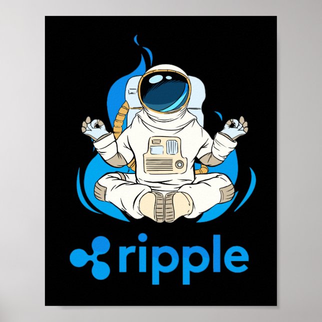 Poster Astronauta Criptomoeda-Criptomoeda-Crypto Ripple X (Frente)