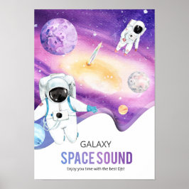 Poster Astronauta da Galáxia do Espaço em Água