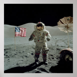 Poster Astronauta de Apollo 17 no vale de Littrow do