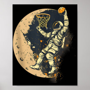 Poster Astronauta de basquete de Trabalho de arte Lo
