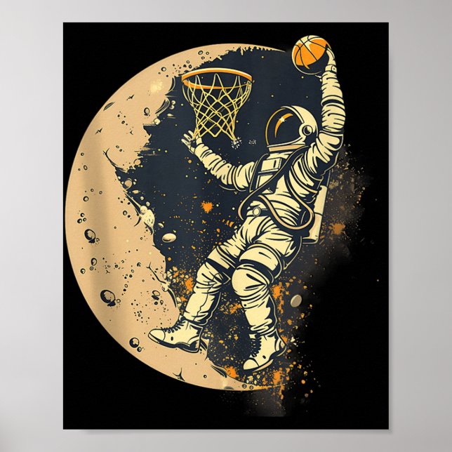 Poster Astronauta de basquete de Trabalho de arte Lo (Frente)