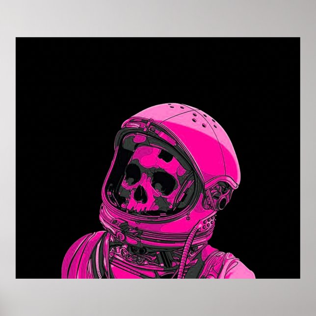 Poster Astronauta de Esqueleto Rosa (Frente)