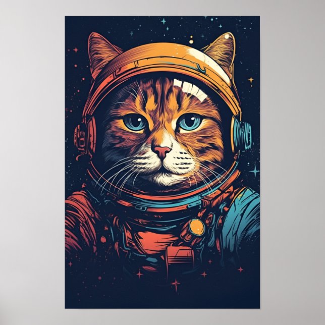 Poster Astronauta de Gato (Frente)