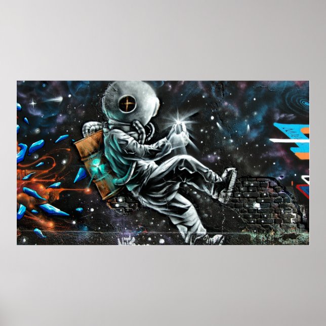Poster Astronauta de grafite (Frente)