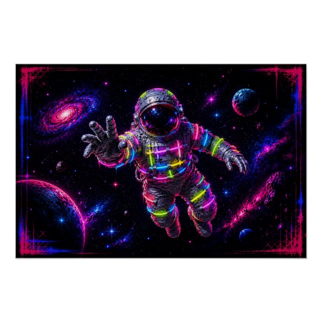 Pôster Astronauta de Neon (Frente)