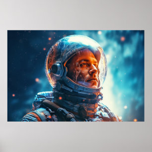 Poster Astronauta de outra dimensão fantástica Cósmica