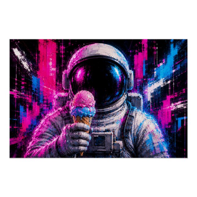 Pôster Astronauta de Sorvete (Frente)