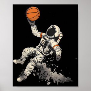 Poster Astronauta De Trabalho de arte De Basquete Pl