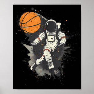 Poster Astronauta De Trabalho de arte De Basquete Pl