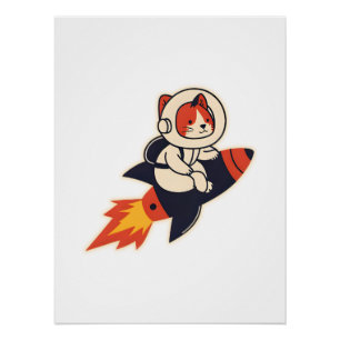 Pôster Astronauta do Foguete Ancestral - Datas de Aventur