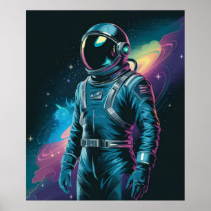 Poster Astronauta em terno futurista