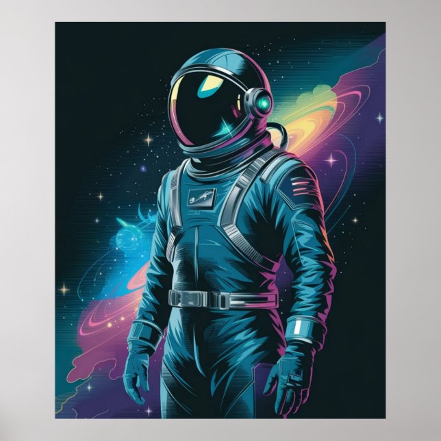 Poster Astronauta em terno futurista (Frente)