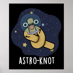 Poster Astronauta Engraçado Astro-nô Escuro BG