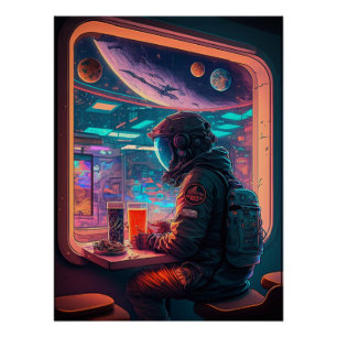Pôster Astronauta Espacial