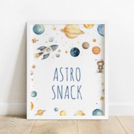 Poster Astronauta Espacial Exterior Astro Snacks Astronau