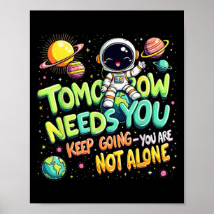 Poster Astronauta Espacial Motivacional para o Amanhã Pre