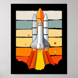 Poster Astronauta Espacial Retro